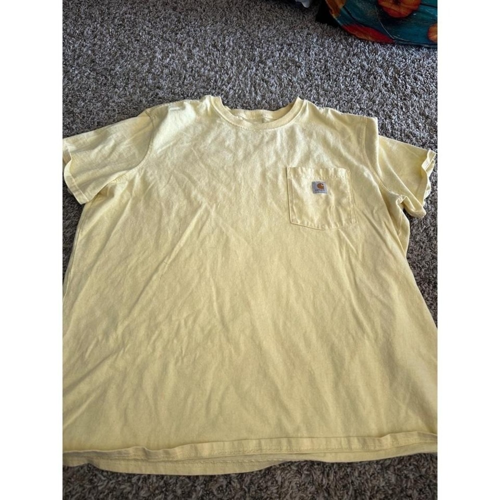 Carhartt Loose Fit Pocket T-Shirt Yellow Short Sleeve Mens 1X 16W-18W